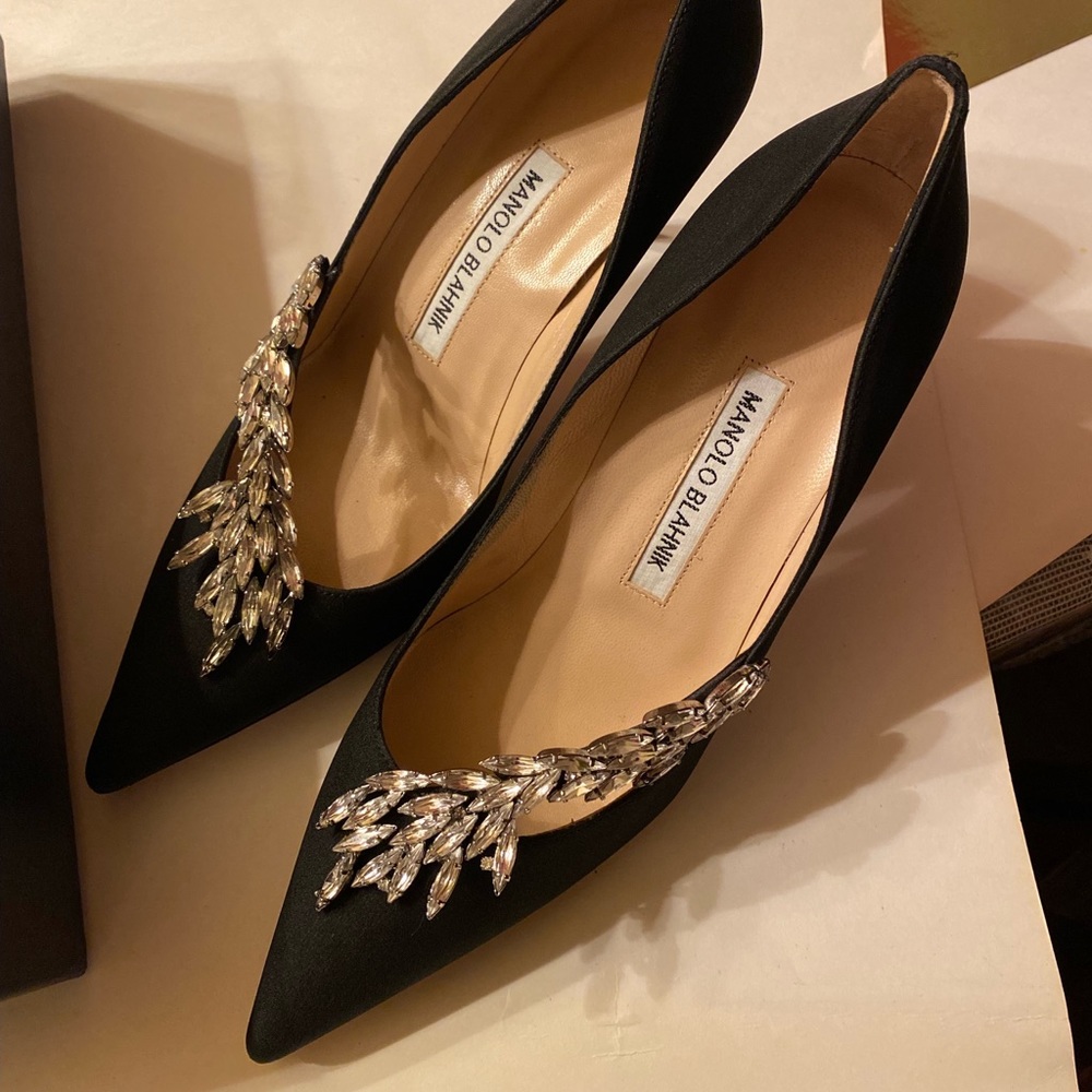 Manolo Blahnik Nadira Crystal Embellishments Pumps